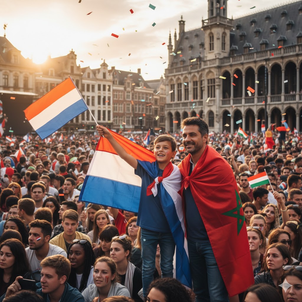 flag crowd